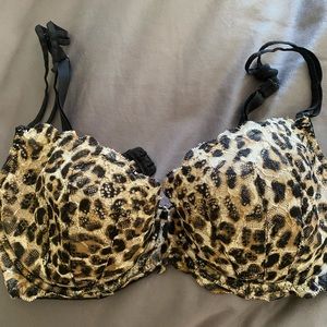 Victoria Secret PINK leopard cheetah lace bra 34D